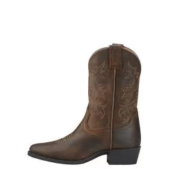 Kid's Heritage Western Boot - Distressed Brown -Equestrian Supplies Shop 10001825 side