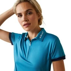 Bandera 1/4 Zip Polo - Mosaic Blue -Equestrian Supplies Shop 10043376 C