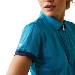 Bandera 1/4 Zip Polo - Mosaic Blue -Equestrian Supplies Shop 10043376 D