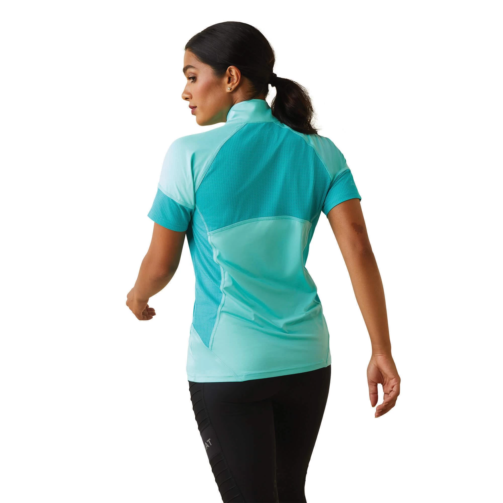 Cambria Jersey 1/4 Zip Baselayer - Pool Blue 2 Cambria Jersey 1/4 Zip Baselayer - Pool Blue - Image 2