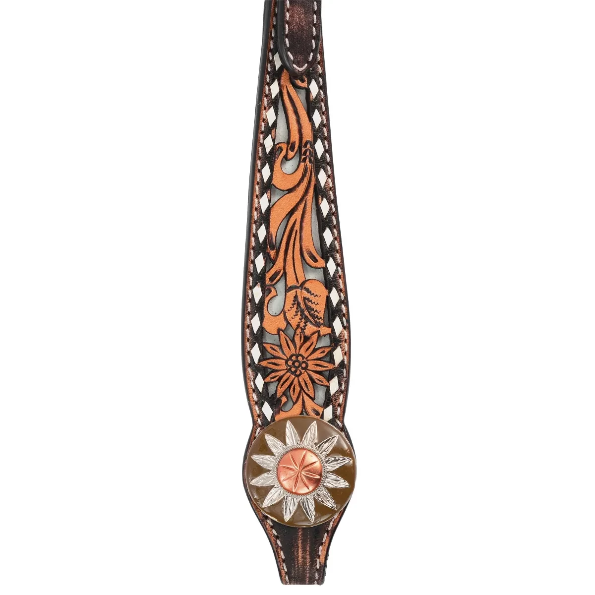 White Daisy Filigree Browband Headstall - ONE SIZE 2 White Daisy Filigree Browband Headstall - ONE SIZE - Image 2