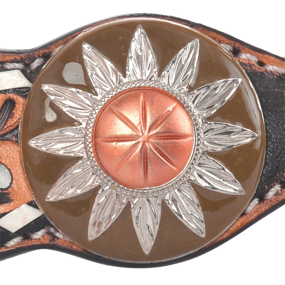 White Daisy Filigree Browband Headstall - ONE SIZE 3 White Daisy Filigree Browband Headstall - ONE SIZE - Image 3