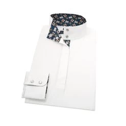 Pug Maisy Ladies Talent Yarn Straight Collar Show Shirt - White