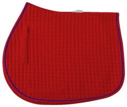 Cotton Quilted A/P Square Pad With Piping - Red/Royal