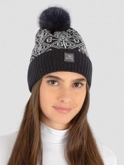 Edy Knit Pompom Hat - BLUE