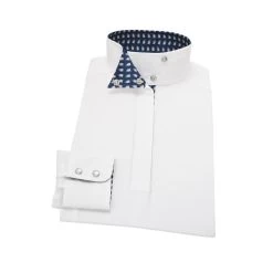 Happy Penguins Ladies Talent Yarn Wrap Collar Show Shirt - White