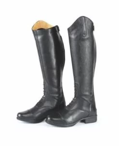 Moretta Gianna Leather Riding Boots - Black