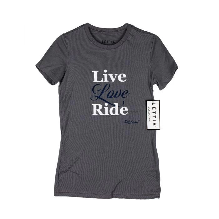 Live Love Ride Ladies Tee - ASPHALT 1 Live Love Ride Ladies Tee - ASPHALT