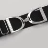 1.5" Black Belt With Silver Stirrups - One Size