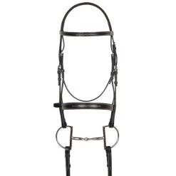 Fancy Mild Square Raised Bridle With Fancy Lace Reins - Chocolate