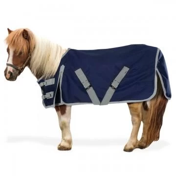1200D Mini Horse Turnout Sheet - Navy/Grey 1 1200D Mini Horse Turnout Sheet - Navy/Grey