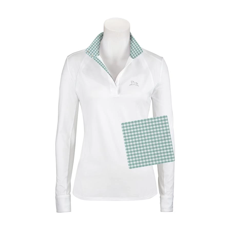 Maddie 37.5 Show Shirt - Green Gingham 1 Maddie 37.5 Show Shirt - Green Gingham