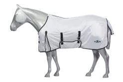 Saxon Mesh Fly Sheet With Belly Wrap- White/Hunter
