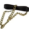 Leather Lead With 24" Chain - Chestnut
