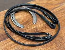 Plain Flat Reins - 1/2" - BLACK