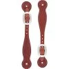 Basket Weave Spur Straps - Chestnut
