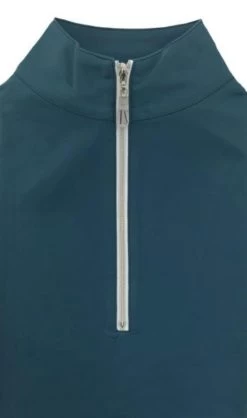 IceFil® Long Sleeve Zip Top - Blue Suede, White And Silver