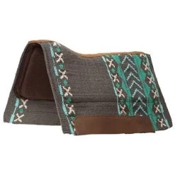 Synergy Wool Blend Saddle Pad - Charcoal And Turquoise