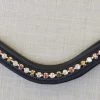 Curved Crystal Browband - Peaches And Cream - Black