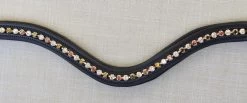 Curved Crystal Browband - Peaches And Cream - Black