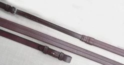 5/8" Rubber Reins With Pin Closure - Australian Nut