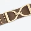 1.5" Cocoa Belt With Gold Stirrups - One Size