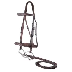 M Toulouse Raised Bridle With Laced Reins - Chocolate
