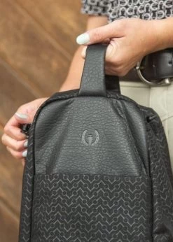 Equestrian Boot Bag - Burgundy Chevron Bits -Equestrian Supplies Shop 30446 blk top