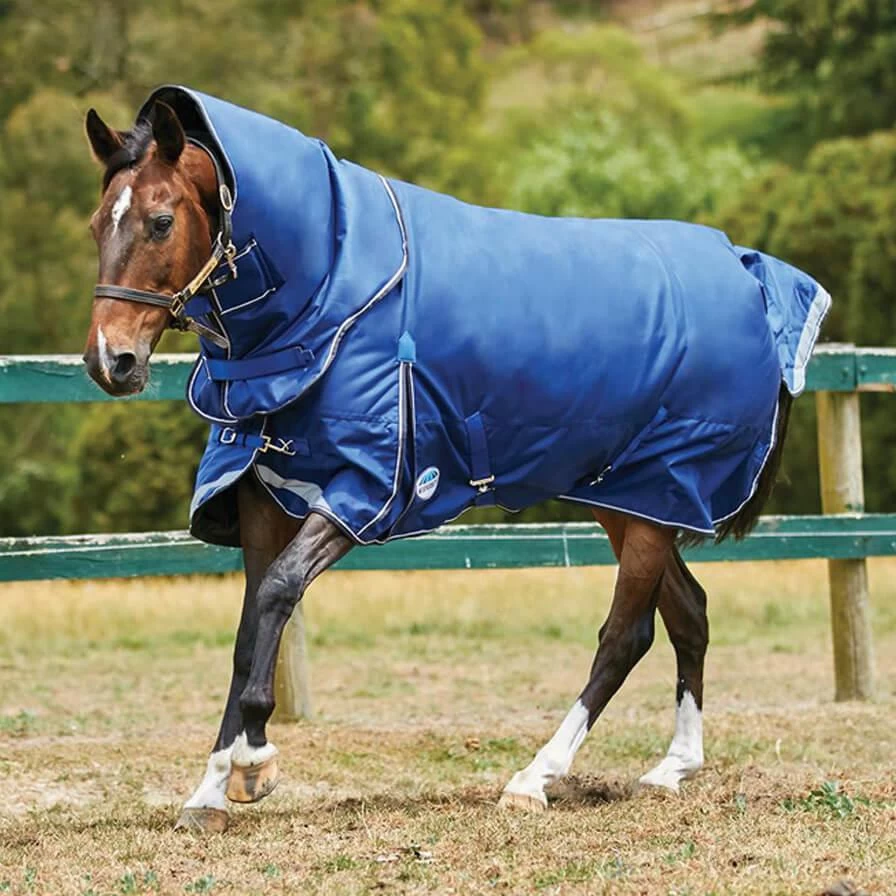 Weatherbeeta Comfitec Ultra Tough Detach-A-Neck Heavy Weight Turnout Blanket - Blue/Charcoal/White 1 Weatherbeeta Comfitec Ultra Tough Detach-A-Neck Heavy Weight Turnout Blanket - Blue/Charcoal/White