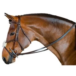 MTL JUMPER Bridle With Rope Gag Cheeks - Chocolate/Cognac