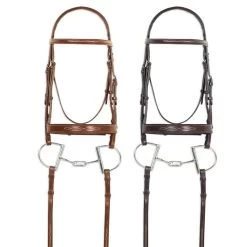 Pessoa® PRO Fancy Stitched Wide Nose Bridle - Dark Brown