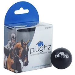 Plughz Equine Ear Plugs 2 Pair - Warmblood Size - Black