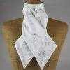 Style Stock White Garden Rose Pre-Tied Stock Tie - White