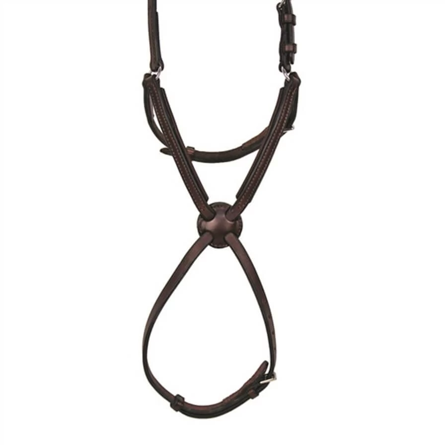 Nunn Finer® Padded Figure 8 Noseband With Interchangeable Button Pieces - Havana