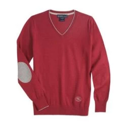 “Trey” V Neck Sweater -Equestrian Supplies Shop 5754 RASPBERRY l
