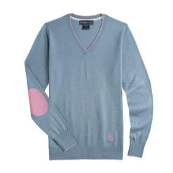 “Trey” V Neck Sweater -Equestrian Supplies Shop 5754 TEAL l