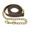 Walsh Leather Lead With 30" Brass Chain - Chestnut