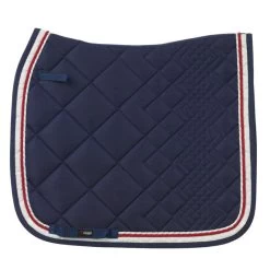 Diamond Dressage Saddle Pad - Navy With Red And White