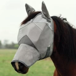 Crusader™ Fly Mask Long Nose With Ears - Grey