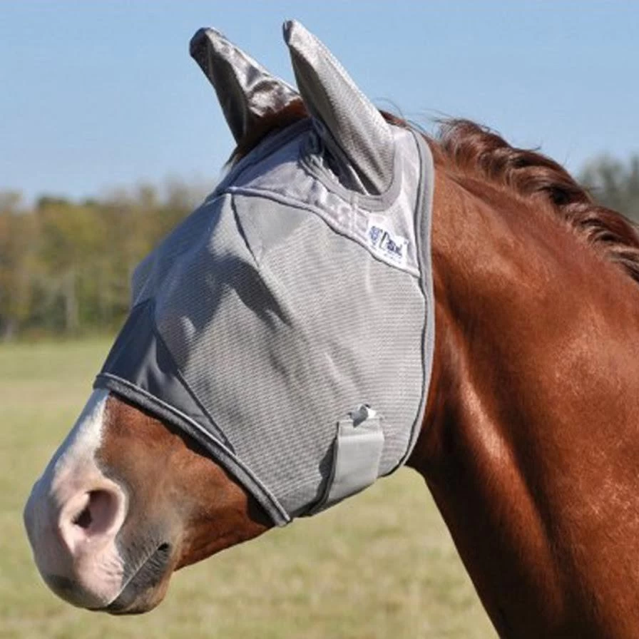 Crusader™ Fly Mask Standard With Mule Ears - Grey 1 Crusader™ Fly Mask Standard With Mule Ears - Grey