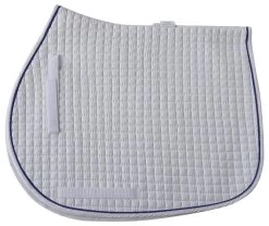 Cotton Quilted All Purpose Square Pad - A/PPONY -Equestrian Supplies Shop 7331 WHITENAVY l