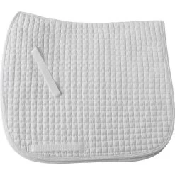 Cotton Quilted Dressage Square Pad With Piping - DR 9 Cotton Quilted Dressage Square Pad With Piping - DR -Equestrian Supplies Shop 7562 WHITEWHITE l