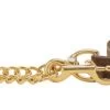 Leather Lead With Brass Chain - Havana