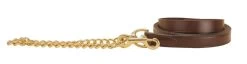 Leather Lead With Brass Chain - Havana
