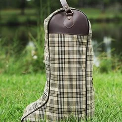 Baker Tall Boot Bag - Baker Plaid -Equestrian Supplies Shop Boot Bag left