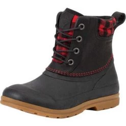 Women's Originals Leather Duck Boot - Black With Buffalo Plaid